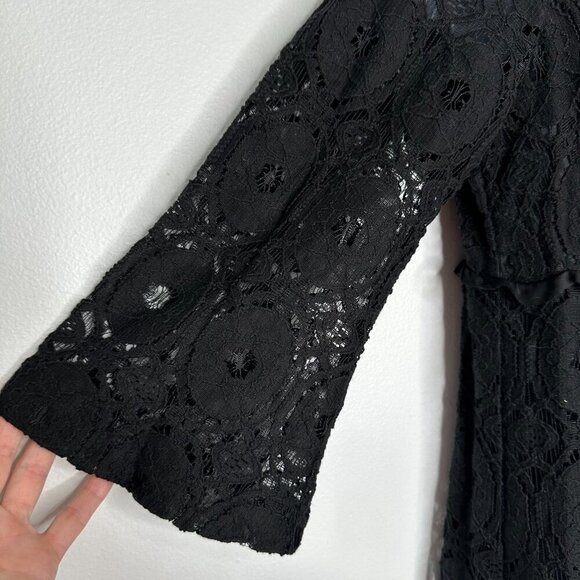 Ronni Nicole Babydoll Mini Dress Size 14 Black Lace Whimsigoth Fairy - Picture 7 of 11